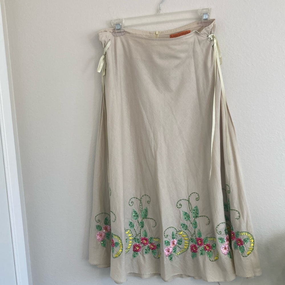 Vintage Green embroidered skirt by Deep LosAngeles